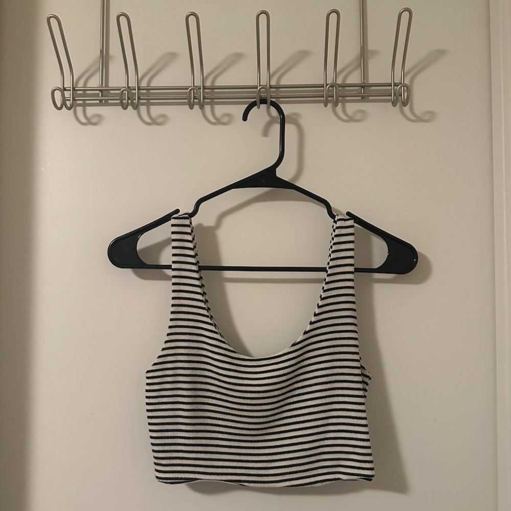 blanc de blanc Striped Tank Top/Cropped Top S